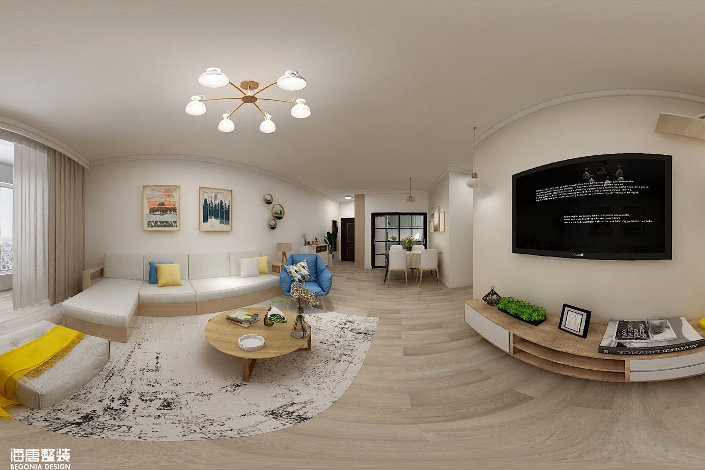 浪漫北欧-龙湖西府原著-三室2厅128平-北欧风格